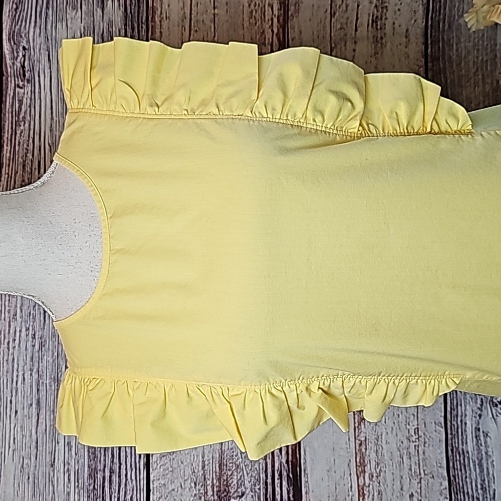 NEW MICHAEL KORS YELLOW SLEEVELESS RUFFLE FRONT PULLOVER BLOUSE TOP - Picture 2 of 14